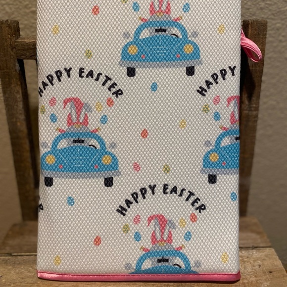 Gnome Easter Dish Drying Mat, Bunny Gnome Driving A Blue Car Dish Drying Mat - Picture 7 of 13